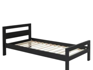 Bed zwart + rolbodem 90x200cm (excl. matras)