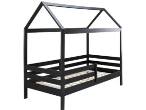 Huisbed zwart 90x200cm + rolbodem (excl. matras)