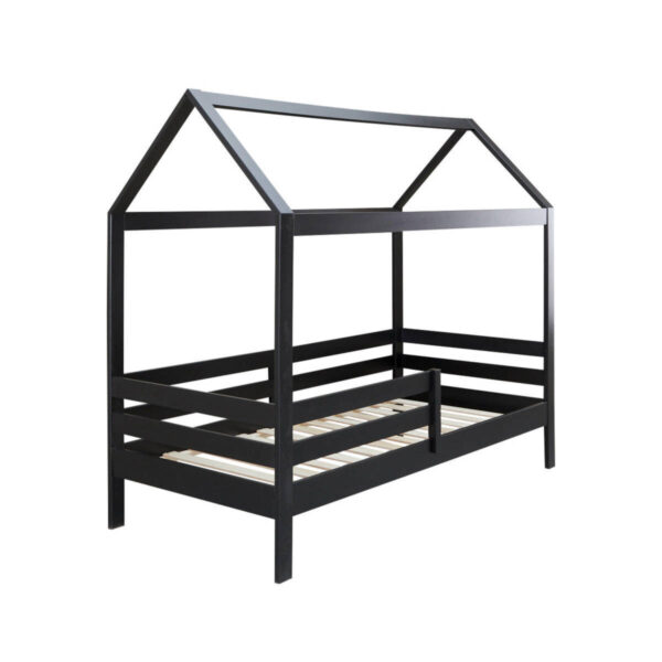 Huisbed zwart 90x200cm + rolbodem (excl. matras)