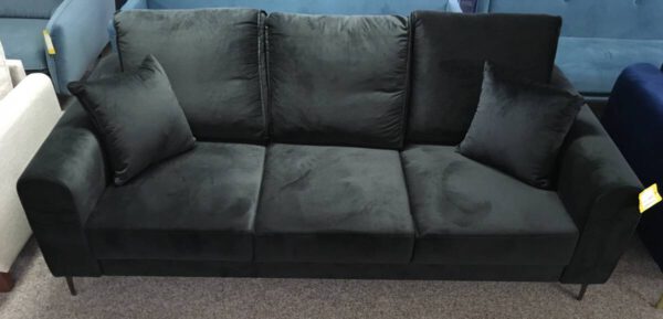 3 Zitsbank velvet zwart