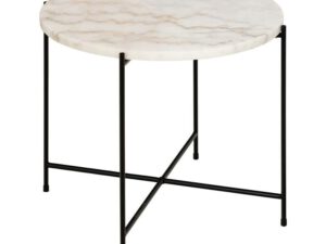 Bijzettafel zwart/marmer ø 52cm