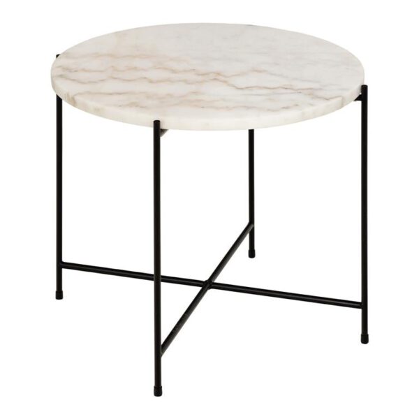 Bijzettafel zwart/marmer ø 52cm