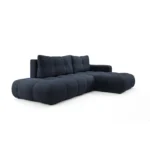 Hoekbank met Slaapfunctie Chenille Blauw