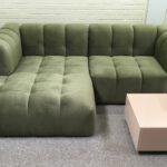 3-zits hoekbank  links velvet Groen