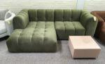 3-zits hoekbank  links velvet Groen