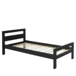 Bed zwart + rolbodem 90x200cm  (excl. matras)