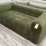 3 Zitsbank velours Groen (lage rugleuning)