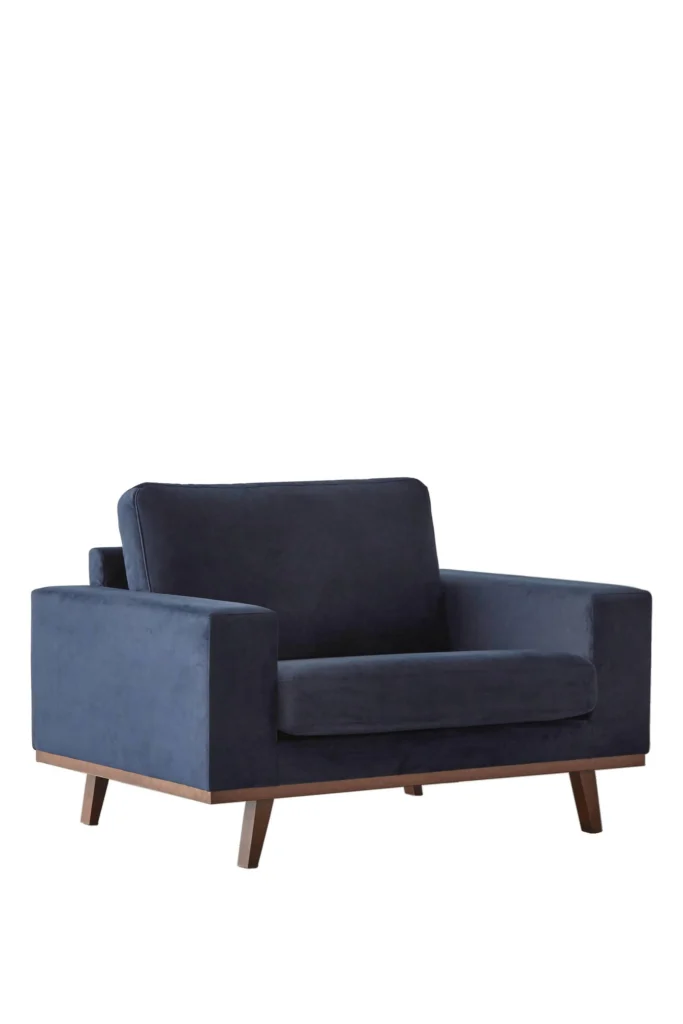 img (1) Loveseat velours Blauw - Afbeelding 1