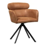 Woood Fenne Draaibare Eetkamerstoel Imitatieleer - Cognac