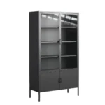4 Deurs vitrinekast zwart