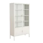 4 Deurs vitrinekast Beige