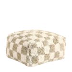 Poef beige/wit