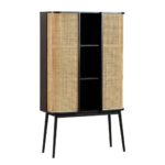 Opbergkast hout/rotan