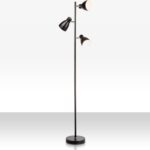 Vloerlamp zwart gouden staande lamp draaibaar