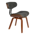 Dutchbone Blackwood Eetkamerstoel - Donkerbruin Onderstel - Grijs Textiel