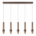 Lucide MARGARY - Hanglamp - LED Dimb. - 5x4,2W 2700K - Koffie