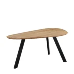 Eetkamertafel Naturel/Zwart 180x100cm