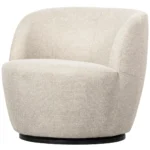 Woood Serra Draaifauteuil - Polyester - Off White - 68x70x77