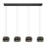EGLO  Hortunas Hanglamp - LED - 126 cm - Zwart/Smoke glas - Dimbaar