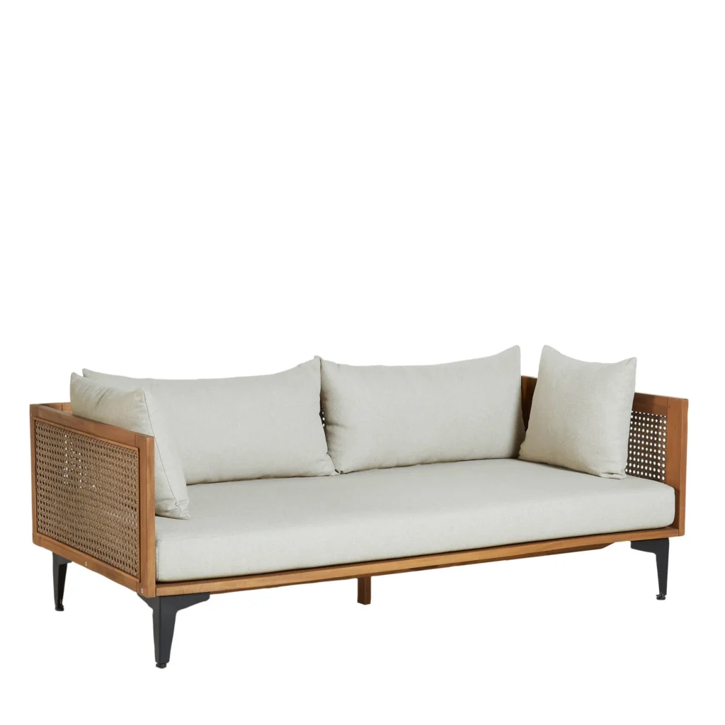 nous-garden-loungebank-lima-naturel-8719542656171 Loungebank 3 Zits 180cm - Afbeelding 1