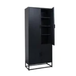 Kast Zwart Metaal 80x40x190 cm - Afbeelding 2