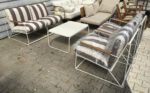 Loungeset gestreept + tafel (4-delig) - Afbeelding 2