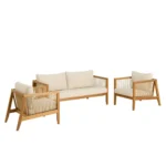 Loungebank + 2 stoelen