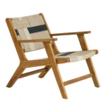 Loungestoel Beige/zwart