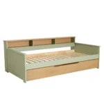 Bed Groen + bodem en lade 90x200 cm (excl. matras)