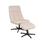 Fauteuil draaibaar + hocker Naturel